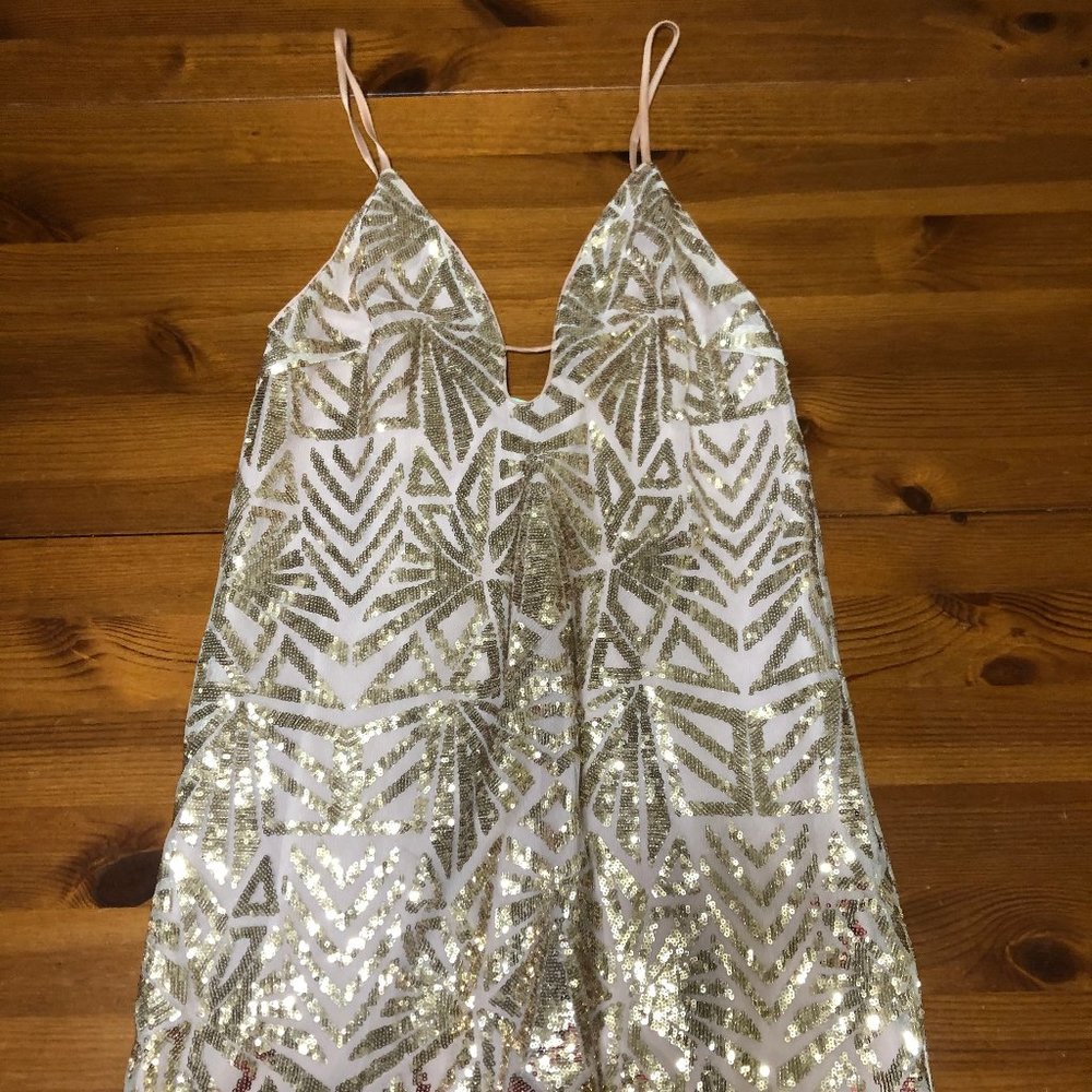 Gold Sequin Mini Dress